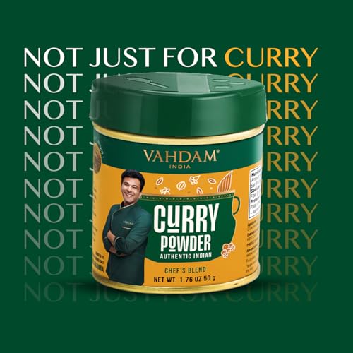 Image of VAHDAM Authentic Indian Curry Powder (50g, 1.76 Oz), Crafted by 8 times Michelin-starred chef Vikas Khanna | 11 Single Origin Spice blend | With Pure Spices and Himalayan Pink Salt