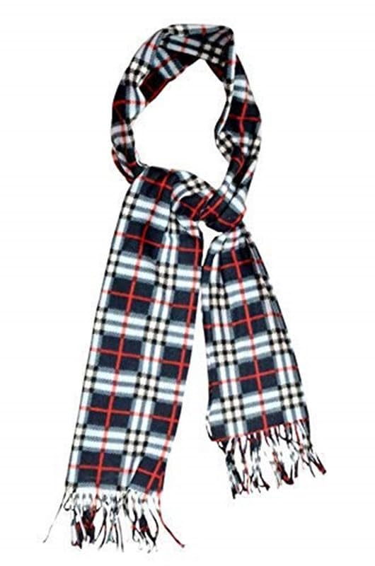 Unisex Black1 Checkered Fleece Muffler Cum Scarf (Black1 Small Check, Free Size)-image-0