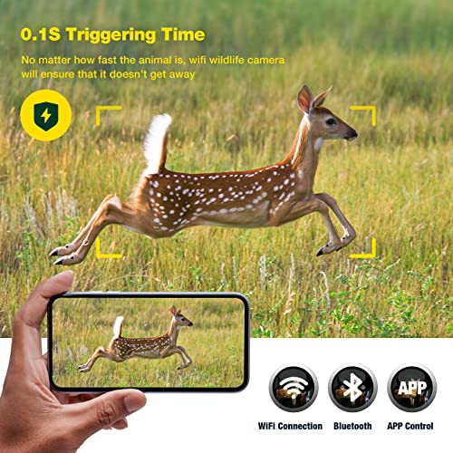 Camparkcam 4K Trail Camera Dual-Lens Starlight Night Vision 60Mp Wifi Bluetooth Game Camera With 0.1S Trigger Ip66 Hunting Cam For Wildlife Monitoring #TOP4