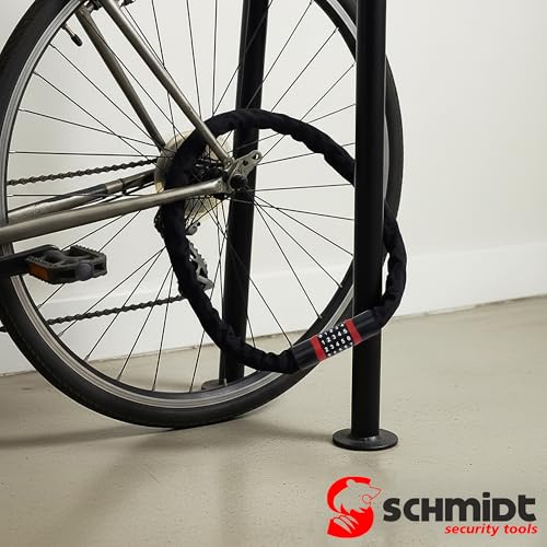 SCHMIDT security tools KS1000 - Antivol à chaîne pour vélo - 6 mm - 120 cm - Serrure à combinaison à 5 chiffres - Pour vélo, scooter électrique - Chaîne en acier sans clé – vue 6