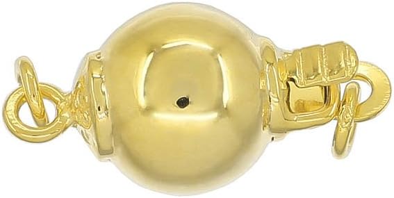 Sterling Silver Round Necklace Ball Push Pearl Box Clasp ap. 8mm