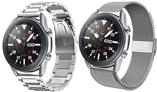 Amazon Com Intoval Band For Samsung Galaxy Watch 3 41mm Watch 42mm Active 2 Active 1 Gear Sport Premium Stainless Steel Bands With Link Adjustment Tool mm Strap Black Cell Phones Accessories