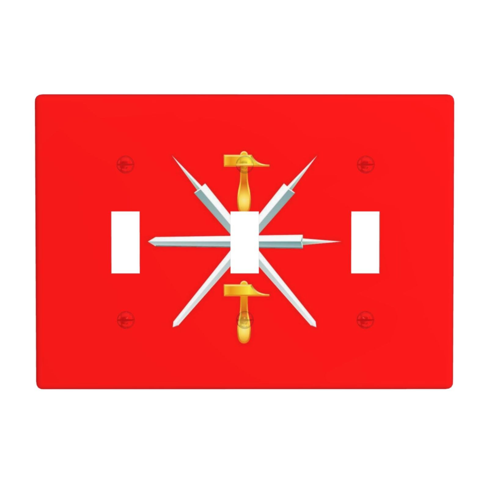 Flag of Tula Oblast 3 Gang Switch Plate Cover-Unbreakable Polycarbonate Wall Plate, Heat Resistant Toggle Switch Decor for Home