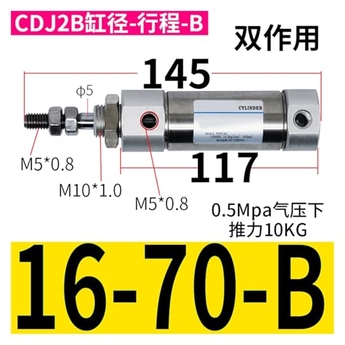 Cylindre acier inoxydable CDJ2B petit format à haute durabilité