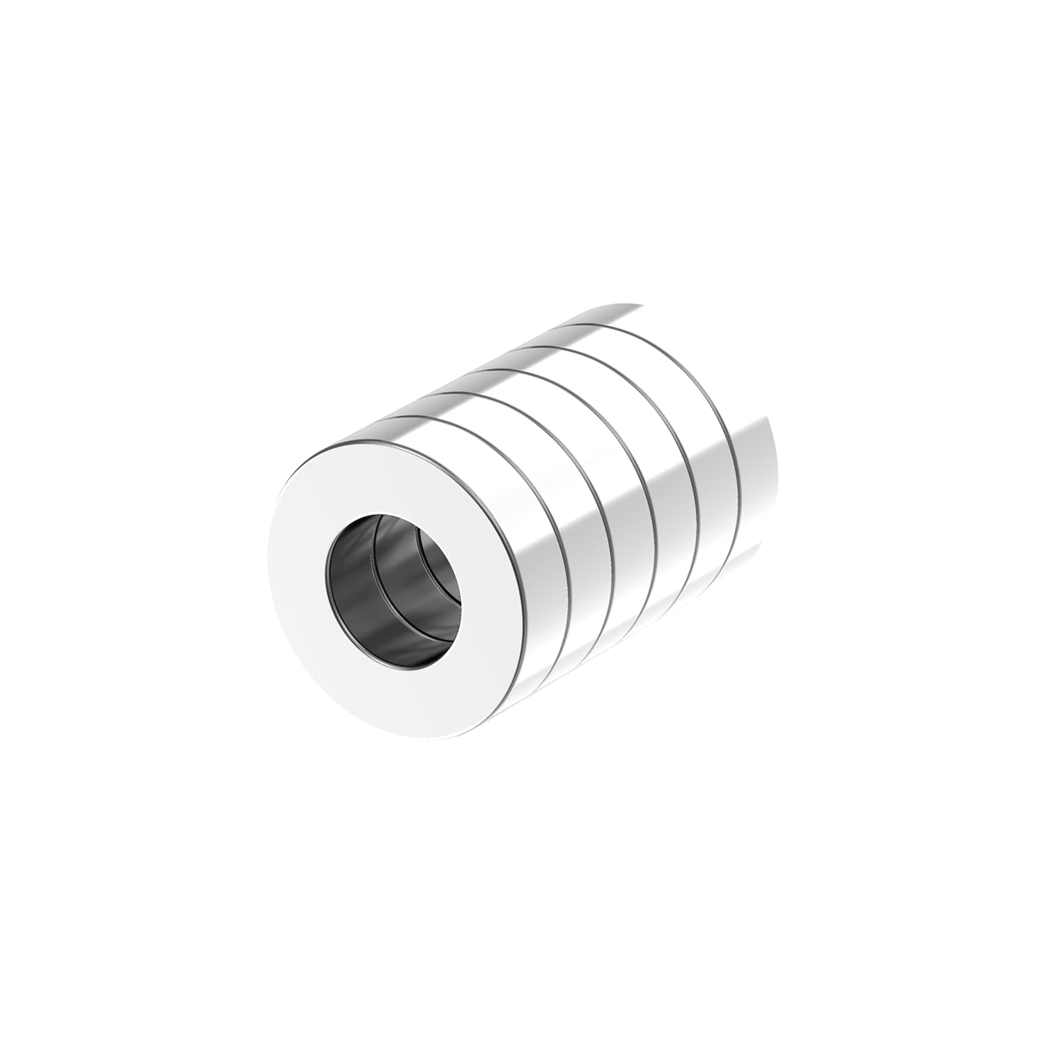 AlpysiaTech Super Strong N52 Ring Magnets - 1.00" OD x 1/2" ID x 1/4" Thick - 6 Pack, Heavy Duty Neodymium Magnet Ring, Round Rare Earth Magnet with Hole for Office, Home,Workshop,DIY Craft Projects