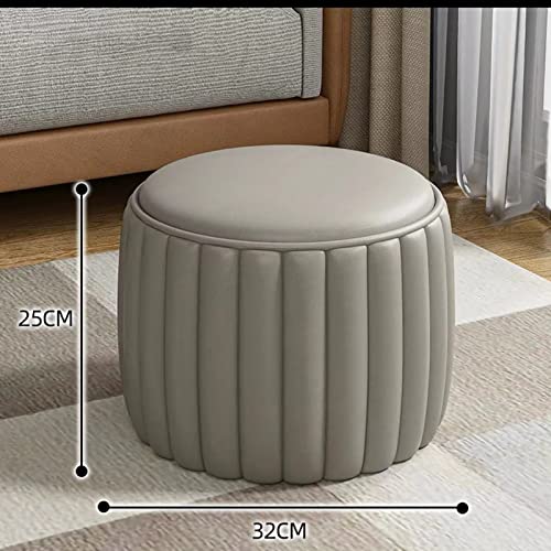Repose-pieds maison moderne salon chambre petit tabouret rond rembourré cuir PU