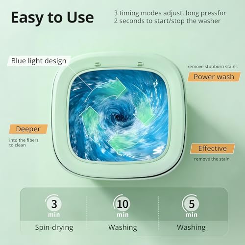 Machine à laver portable pliante 16L avec panier rotatif pour petits espaces