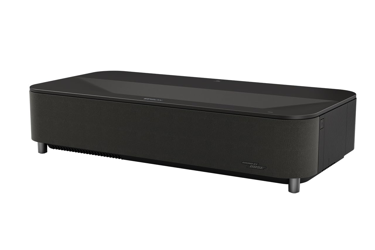 Epson Lifestudio Grand Plus EH-LS970B | Videoproiettore TV Laser Smart Ultracorto 4K | Home Cinema |4.000 Lumen | AI Imaging | Sound By BOSE | Google TV | Display Da 150''| Garanzia di 5 Anni | Nero