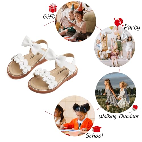 Image of PHIRAMIN Toddler Girl Sandals - Flower Girl Dress Shoes Open Toe Little Kid Wedding Party