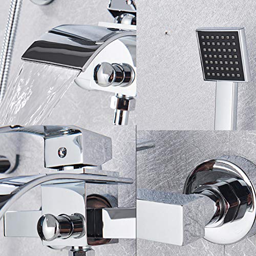 Robinet de bain-douche chromé mural mitigeur douche extérieur valve B