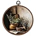 BCUANGD Vintage Jarjar Round Wall Art Decor - Retro Food Still Life Wall Art Canvas Frame Artwork Prints, Rustic Country Bakery Round Wall Hanging Decorations for Kitchen Home, 10"x10"