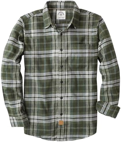 Dubinik®6 oz Flanellhemd Herren Langarm Mit Tasche Kariertes Freizeithemden | Reine Baumwolle, Kuscheliges, Weich und Warm, langlebig, für Alltag, Arbeit und Outdoor, Cord,Regular