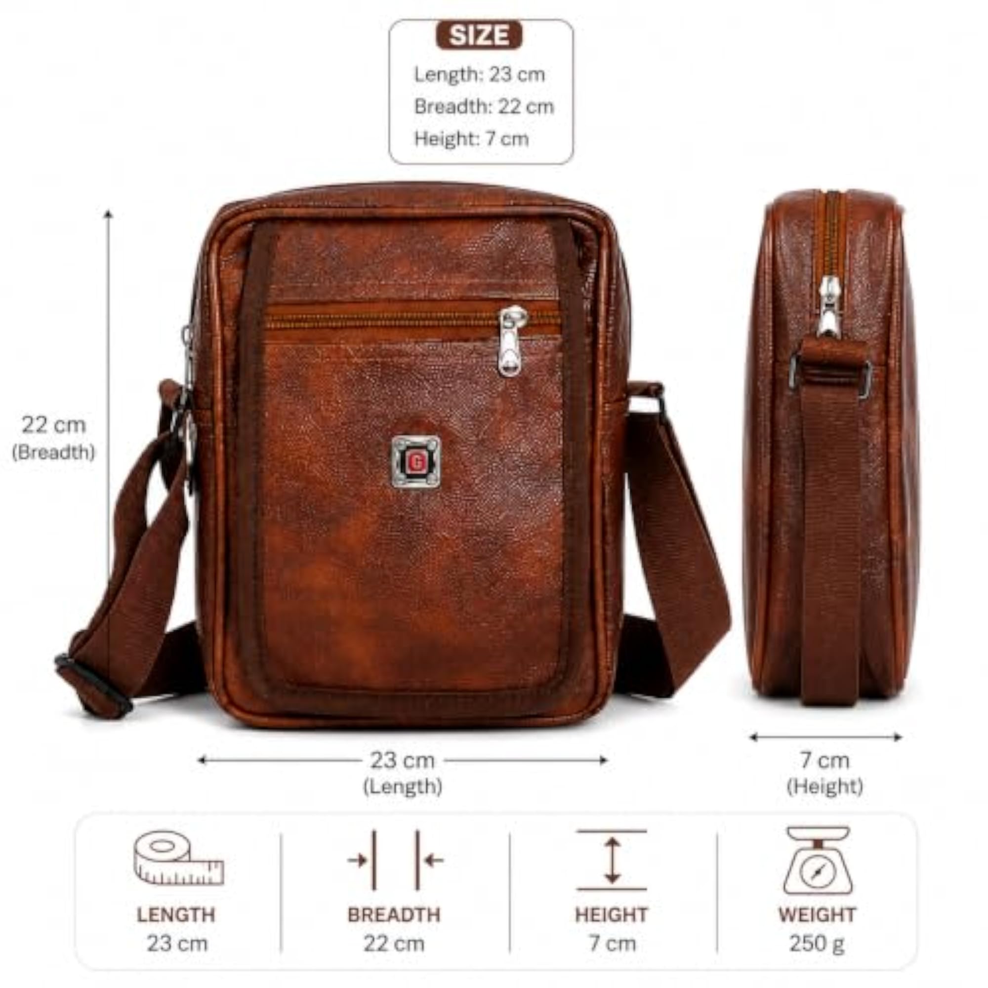 Premium Rexine Sling Bag for Men & Women