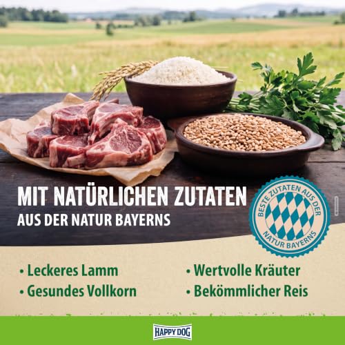 Happy Dog NaturCroq Lamm & Reis Trockenfutter, 1 kg für Sensible Hunde