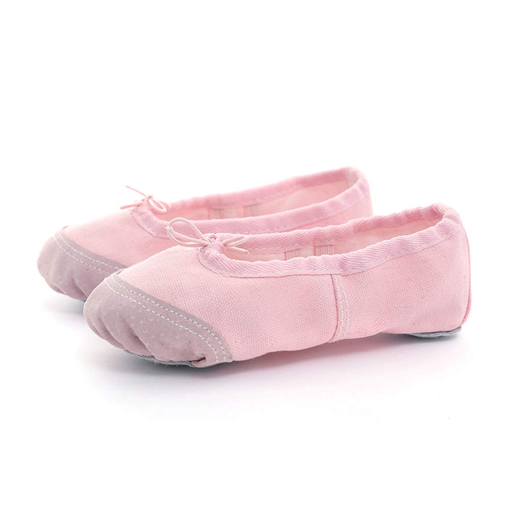 Pink Canvas Ballet Lyrical Dance Slipper Shoes Durable Genuine Leather Soft Split Sole Flat for Girls Women Dancing