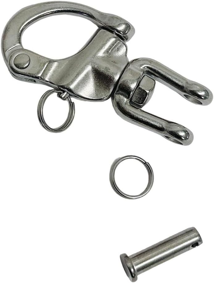 3-1/2" Stainless Steel Jaw Swivel Shackle, Quick Release for Sailing Rigging 4Pc