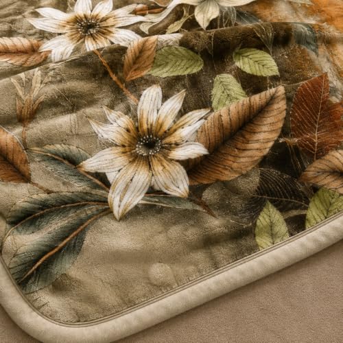 Image of ABRAZO Heavy Winter Blanket 5.5 Kg, 1040 GSM Double Layer Blanket for Double Bed, 220 x 240 cm, Extra Warm Soft & Cozy Winter Blanket, Heavy Winter Comforter Quilt Dohar - (Dried HERB)