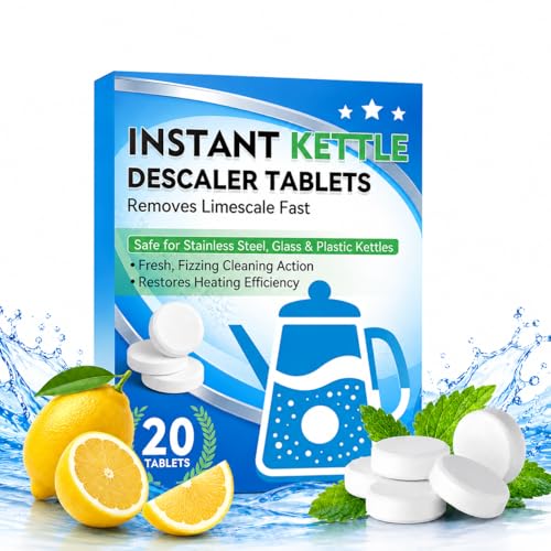 Joyaone Kettle Descaler Tablet,Kettle Cleaner Remove Hardwater Limescale, Efficient Citric Acid For Cleaning Mineral Buildup, Limescale Remover For Kettles (20.01 Count (Pack Of 1))