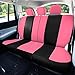 FH Group Universal Car Seat Covers Full Set for SUV Truck Sedan Vans | Waterproof All-Purpose Cloth Seat Cover Set Airbag Compatible Washable Split Bench Protector Interior Upgrade - Pink