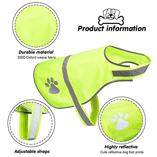 Geyoga 2 Pieces Dog Reflective Vest Adjustable Dog Safety Vest Pet Dog High Visibility Apparel For Outdoor Activities Walking Hunting (Orange, Fluorescent Yellow,L) #TOP2