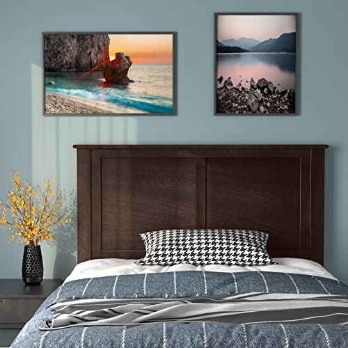 Giantex Wood Headboard, Flat Panel Headboard With Pre-Drilled Holes For Height Adjustment, Thickened Wooden Bed Backboard, Twin Bed Headboard, Espresso #TOP5