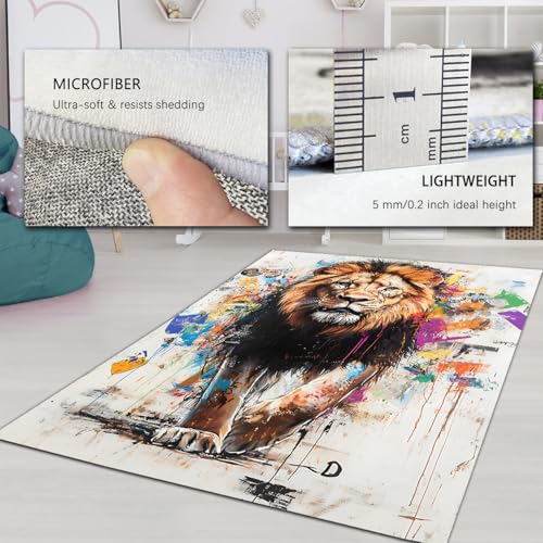 Carpette lion antidérapante et lavable pour sécuriser et décorer la chambre