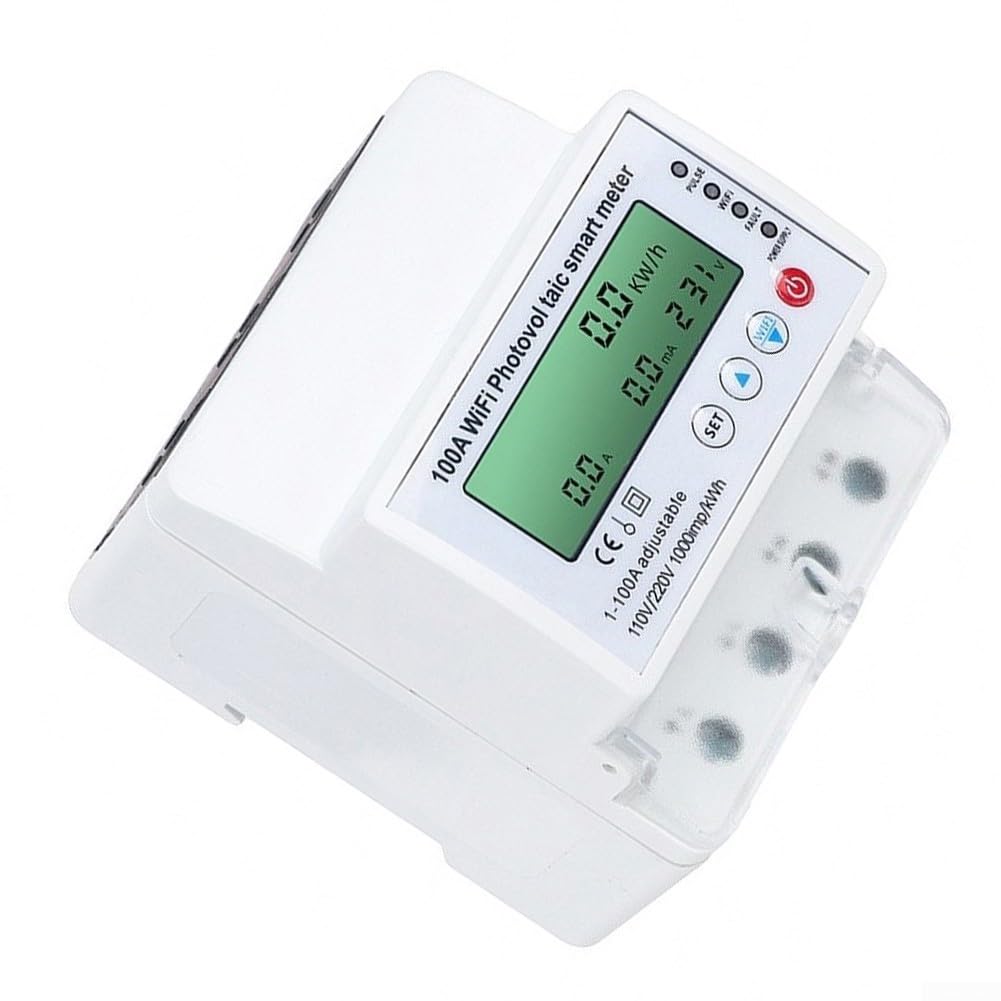 per Smart Meter WiFi 100A per impianto solare protezione per Smart Meter | per controllo tramite app Tuya, dati in tempo reale, accesso remoto, carico 100 A, riaccensione automatica