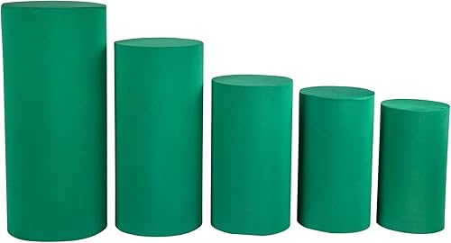 Miniatura 6 de 1 juego de fundas de elastano para soportes de pedestal de cilindro de metal, 5 piezasjuego, solo fundas de color azul bebé, soportes de pedestal de