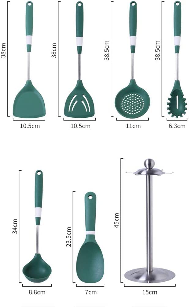 Küchenutensilien-Set, Silikon-Küchengeschirr im nordischen Stil, Silikon-Schaufel, Löffel, Schaufel, Pulverkralle, Küchenwerkzeug-Set, Pfannenwender-Set, Silikon-Utensilien-Set