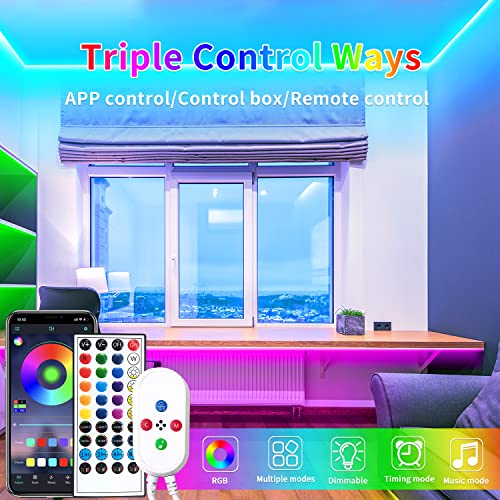 Segrass 16.4Ft Led Neon Lights With Remote App Control Ip65 Waterproof Flexible Neon Led Strip Lights 12V Rgb Led Neon Rope Lights For Bedroom Room Outdoors Decor #TOP1