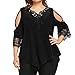 Produktbild Overdose Damen casual floral v-ausschnitt kurzarm t-shirt schwarz x-large