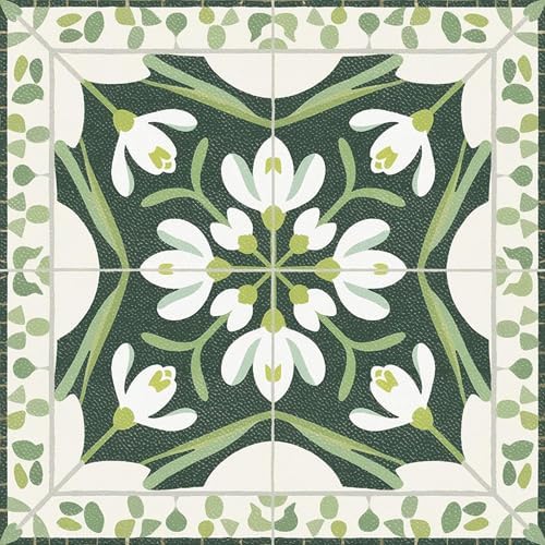 Image of Moroccan Tile Stickers | Waterproof Self Adhesive Peel & Stick Tile Decals for Kitchen Backsplash, Bathroom Wall, Floor, Furniture & Glass (4x4 Inch, Design 34)