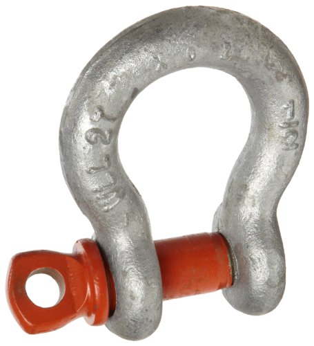 CM MC650G Screw Pin Midland Carbon Anchor Shackle, Hot Galvanized, 1/2" Bail Size, 4409 lbs Load Capacity