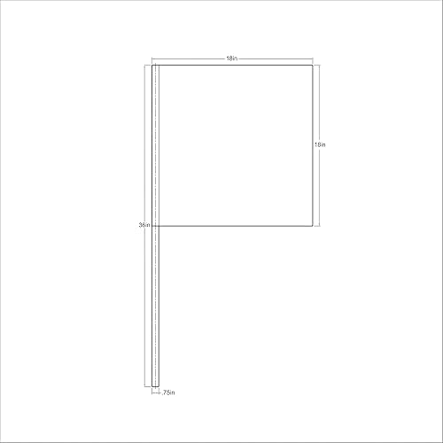 Miniatura 3 de Bandera de seguridad de vinilo naranja de 18 pulgadas en clavija de madera de 36 pulgadas (4 de cada uno)