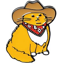 ROSTIVO Enamel Pins for Backpacks Orange Cat Lapel Brooches Pin for Men and Women Novelty Pins for Bags Jackets Hats