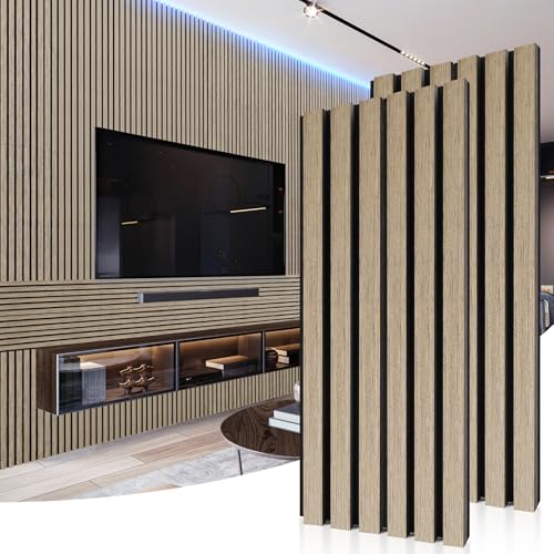 Acoustic Wood Wall Panels – 2 Pack, Light Walnut