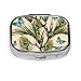Produktbild Pfauenfeder Schmetterling und Palm Leaf hübsche Pille Fall niedliche Pillendosen Tablet Inhaber Wallet Organizer Fall für Tasche oder Geldbörse