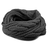 Länge: 63-68cm; Breit:30cm Amorar Damen Stricken Wolle Schals warmen Winter Dicke Schal Schleife Kreis Schal Herren Gestrickte Rundschal Loop Schal,EINWEG Verpackung