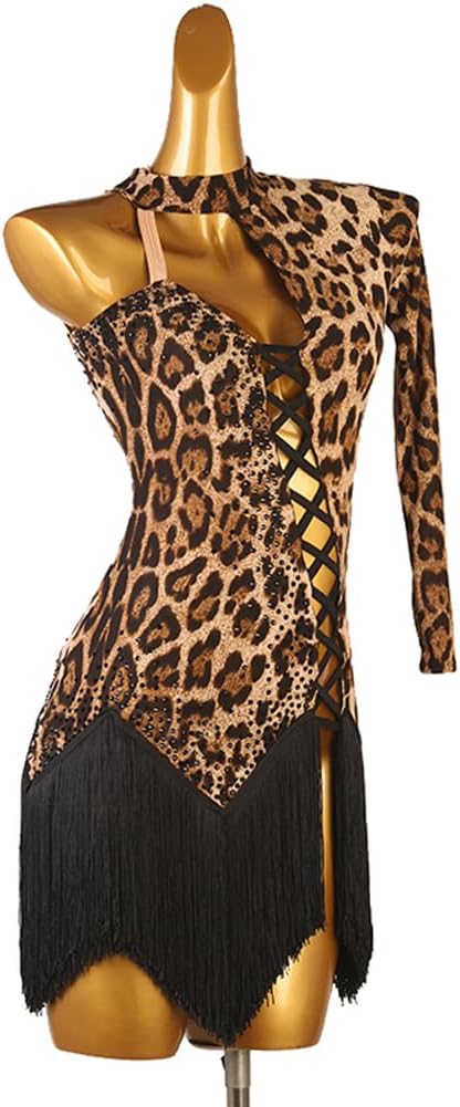 ジャンティ 上品なヒョウ柄ラテンドレスドレープとシャーリングでラインをカバー ラテンドレス | gentil | ジャンティ