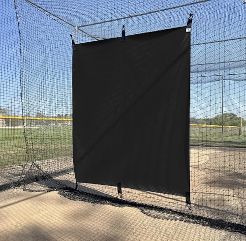 Garage Batting Cage Company 5 X 6 - Outdoor Baseball/Softball Vinyl 22 oz Backstop - Professional Hitting Facility Backstops (GBCC) - USA Made (Black)