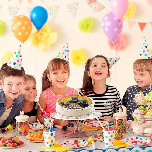 7.5x Inch Edible Cake Toppers – Hero Dark Themed Birthday Party Collection of Edible Cake Decorations by HAPPY CHOICES - Used condition - Image 4