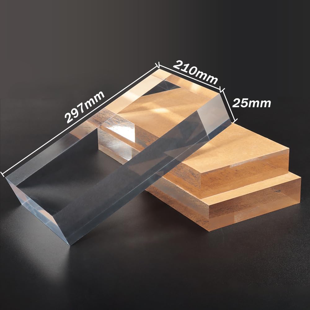 Bloc d'Affichage en Acrylique 297x219mm Support Transparent Socle Présentoir pour Figurines Statues Modèles Œuvres d'art Artisanat Présentation Support Solide et Durable,297x210x25mm
