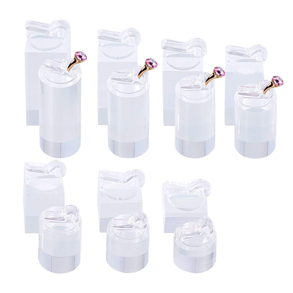 Présentoir de bijoux en acrylique transparent FINGERINSPIRE, 14 supports de bagues carrés
