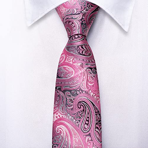 Image of Hi-Tie Father and Son Tie Set Striped Plaid Ties for Men and Boys Silk Necktie Pocket Square Set for Wedding Gifts
