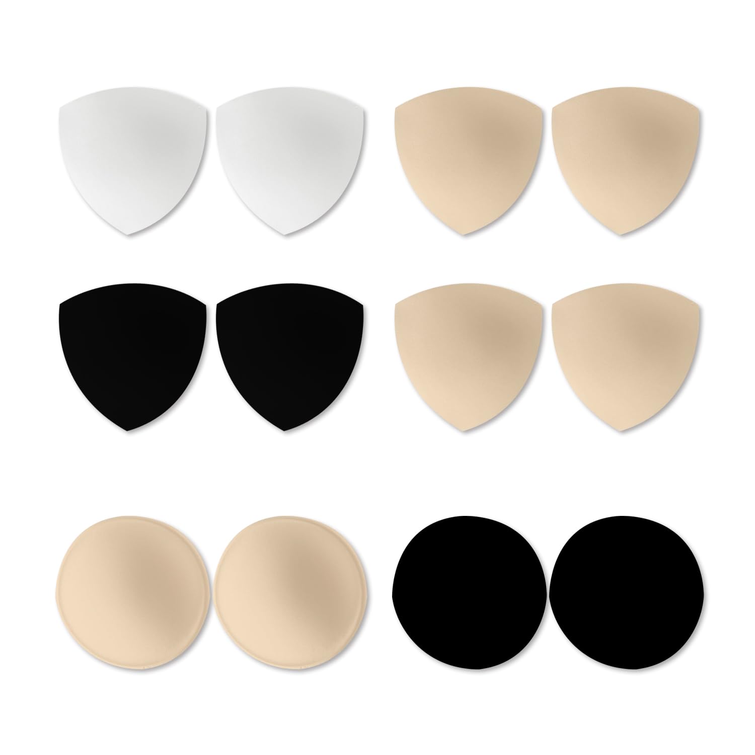 6 Paires De Coussinets D'allaitement Respirants, Coussinets Triangulaires, Coussinets Ronds, Coussinets Amovibles Pour Soutiens-Gorge De Sport, Maillots De Bain, Bikinis