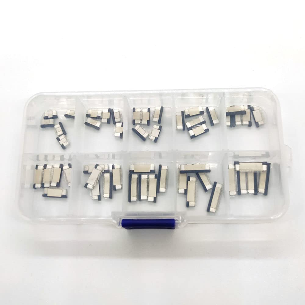 50pcs FFC FPC Connector 0.5mm 4/6/8/10/12/14/16/18/20/22 Pin Drawer Type Bottom Contact Flat Cable Connector Socket Sets