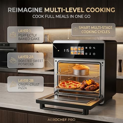 Image of Toree Digital Air fryer oven with Glass window, Rapid Air Circulation Technology, Large Capacity of 18+ Liters, accessory set with silicone picker /tong /skewer set /glove |1 Year Warranty-8130656959