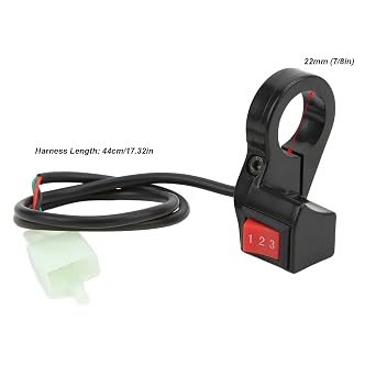 Aramox Handlebar Control Switch Fit for Electric Offroad Motorcycle Modification, 22mm 3 Speed Handlebar Control Switch