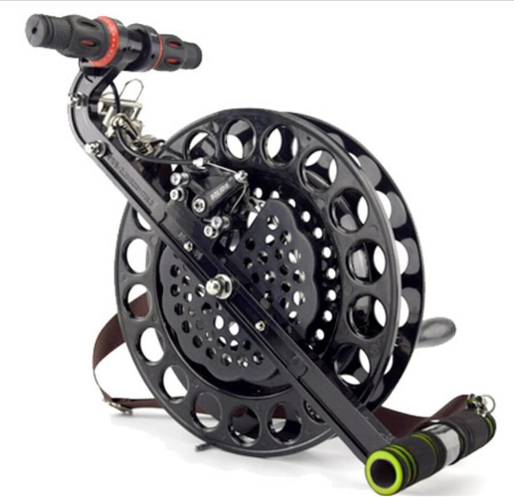 Magnesium Alloy Kite Strap Wheel, Disc Brake Anti-Reverse, Suitable for Large Kite Reels Line Winder,Outdoor String Spool with Lock,Durable Flying Line Accessories(Black)