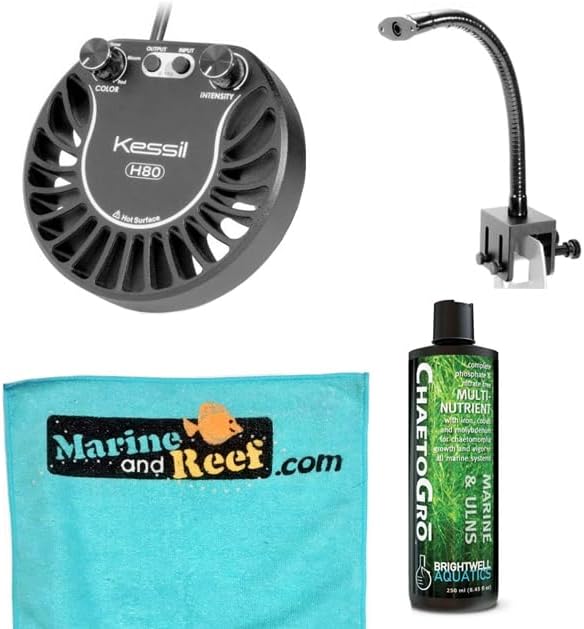 Kessil H80 Tuna Flora LED Refugium Bundle (Light, Gooseneck, CheatoGro, Towel) (4 Items)
